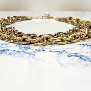 VINTAGE Gold Rope Chain Necklace, adjustable